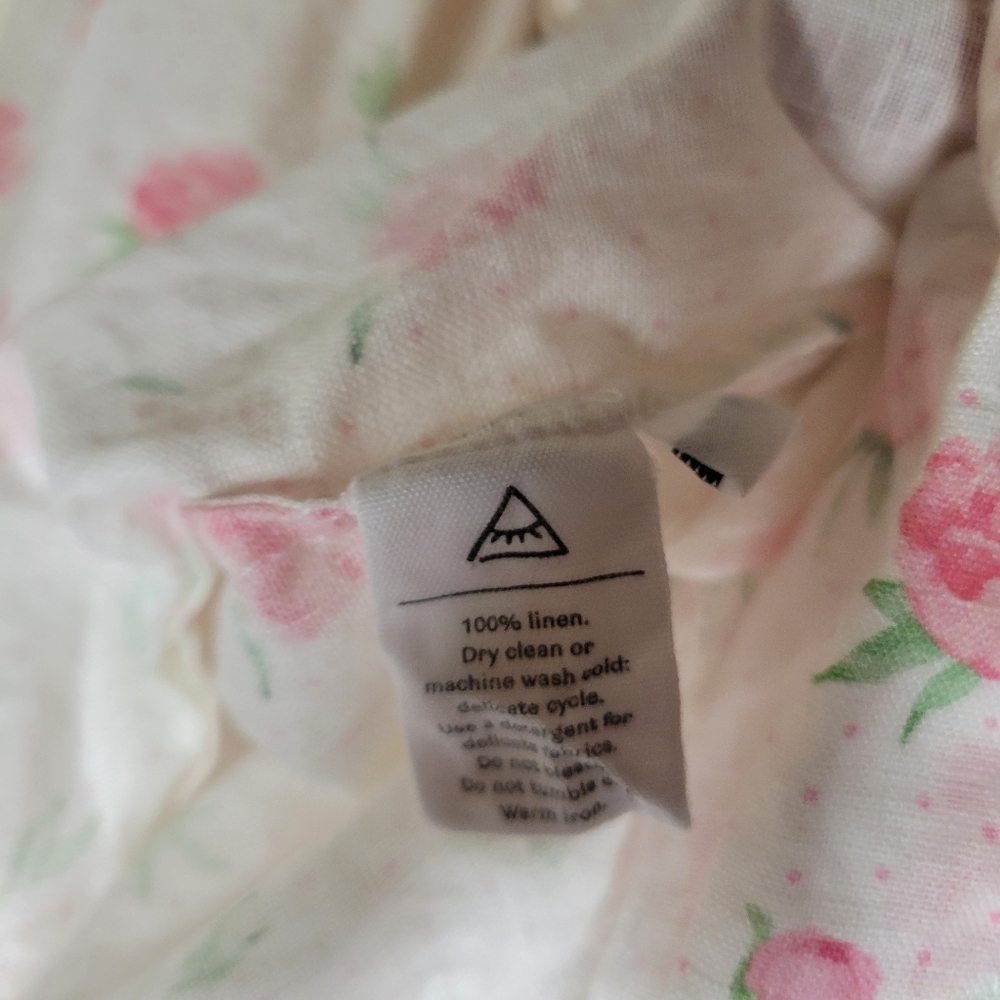 Sleeper Marquise 100% linen dress in roses, sz xs - Picture 12 of 13